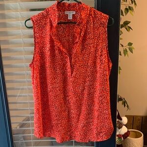 Carolina Belle Red Black White Printed Sleeveless V-Neck Camisole
